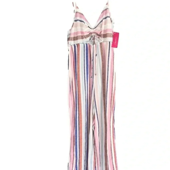 New! Xhilaration Cropped Multi Color Jumpsuit SZ Small NWT - Picture 2 of 7